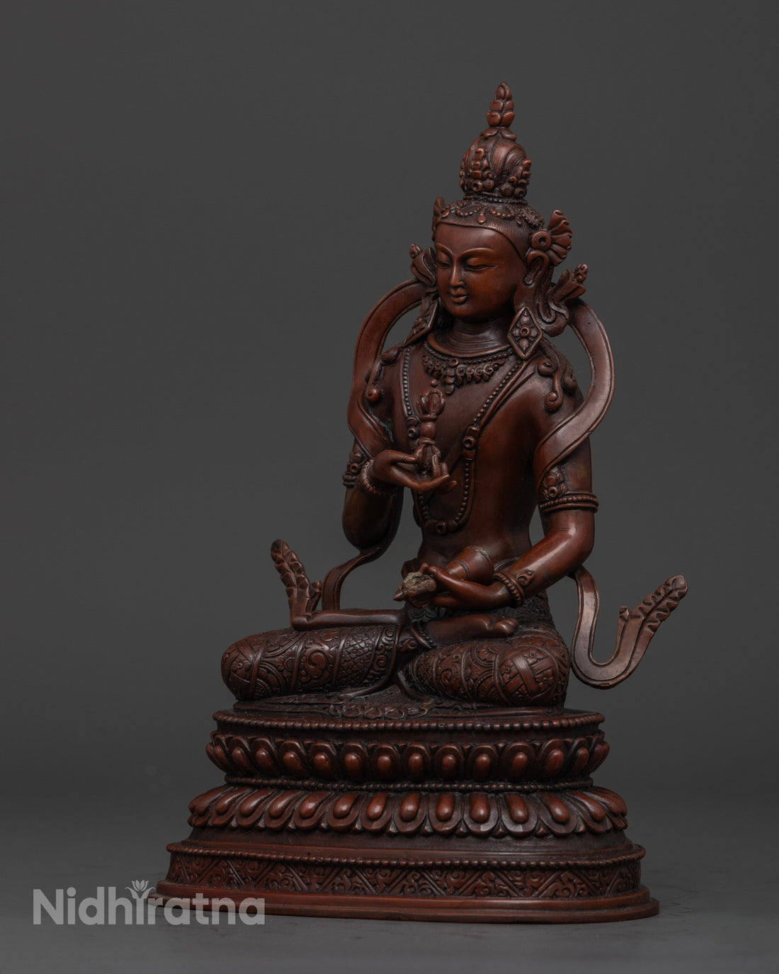 side view of oxidize vajrasattva statue