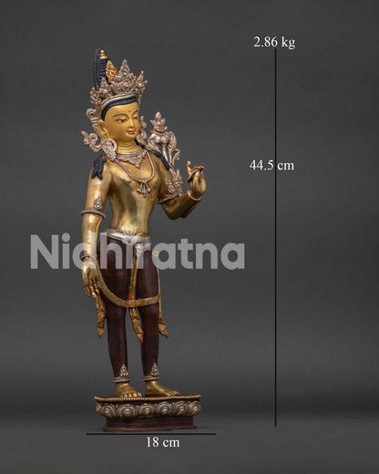 Padmapani Lokeshvara Statue right view side showcasing traditional Nepalese craftsmanship