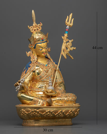 Padmasambhava statue red lotus hat vajra kapala khatvanga