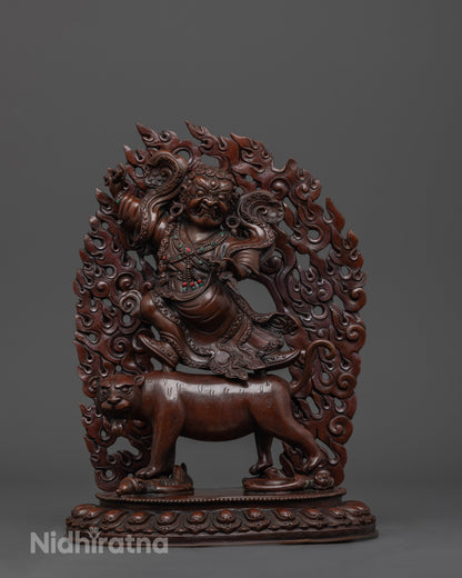 Padmasambhava Statue Set with Intricate Three Dimensional Carving and Symbolic Ornaments