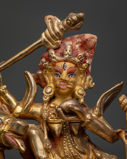 Palden Lhamo statue regular close up Newari handcrafted Buddhist artwork