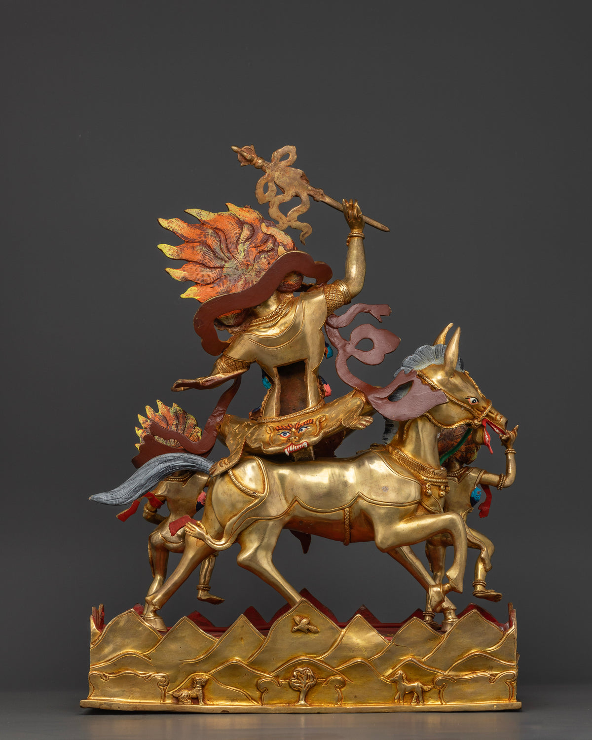 Palden Lhamo Vajrayana Protector Statue Featuring Traditional Newari Craftsmanship from Patan, Nepal