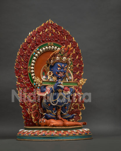 Panjaranatha Mahakala Statue Right Side View – Hand-Painted Copper Sculpture