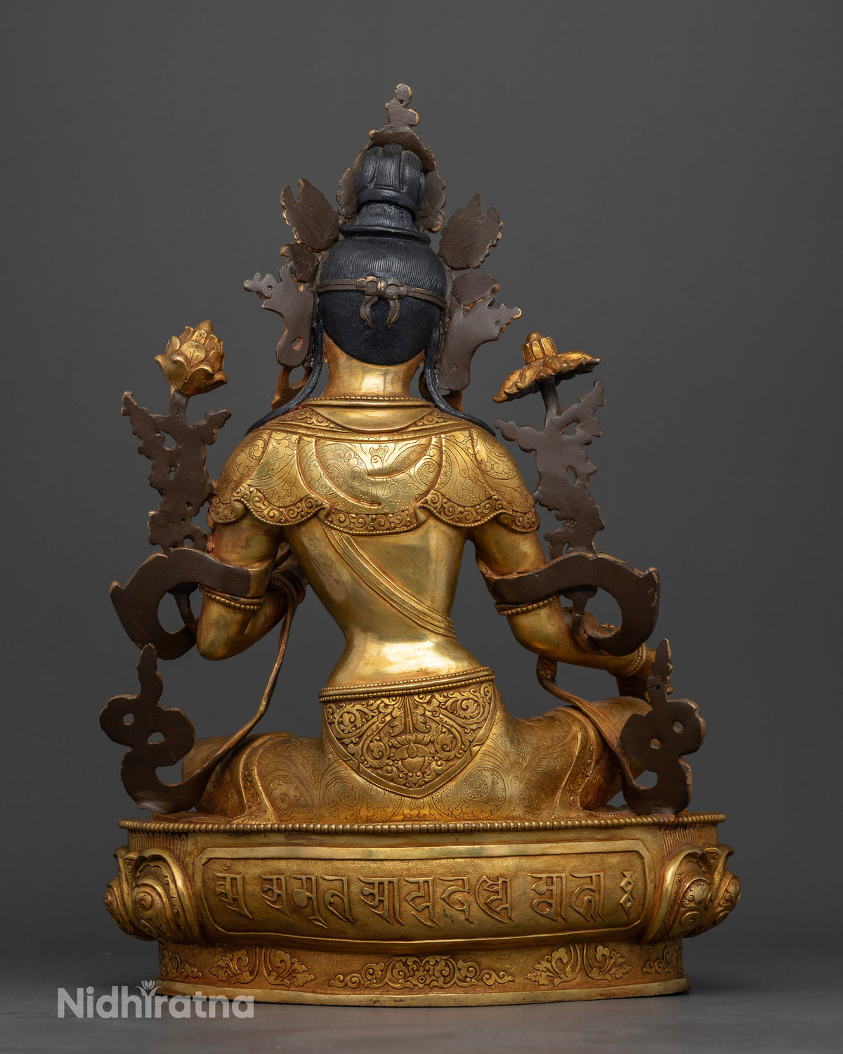 Patan Nepal Green Tara statue for Buddhist altar meditation space or sacred collection.