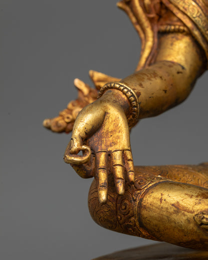 Antique Finish Five Bodhisattva Statue Set | Sacred Buddhist Set