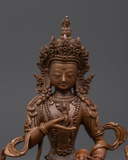 Traditional Oxidized Bodhisattva Statue Set | Tibetan Buddhist Deities