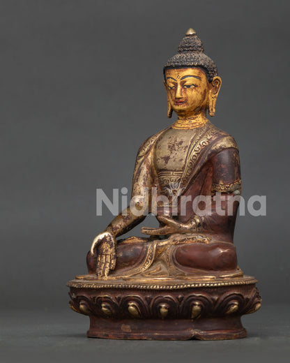 Ratnasambhava Buddha Statue Showing Varada Mudra and Handcarved Details.