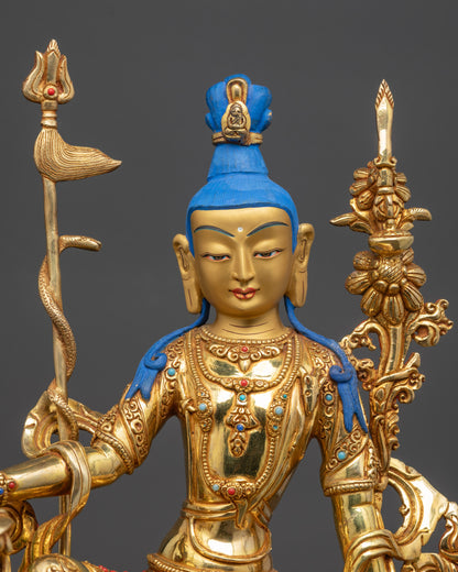 regular close up Simhanada Avalokiteshvara lower garment with ornate jewelry and ornaments
