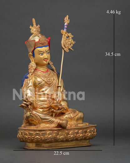 Right Side View Guru Rinpoche Statue Handcrafted Padmasambhava Sculpture