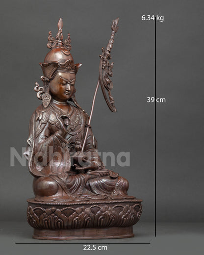 Right side view of handcrafted Tsokye Dorje statue showing iconographic details