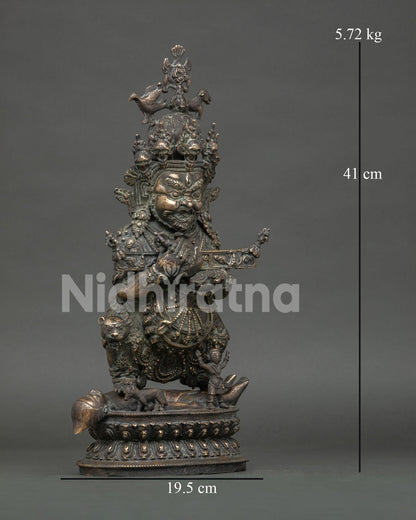 Right side view of Sakya Mahakala Buddhist statue from Nepal