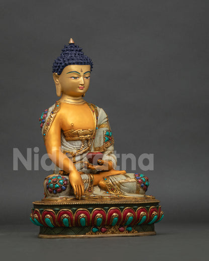 Right side view of Shakyamuni Buddha statue in Bhumisparsha Mudra pose