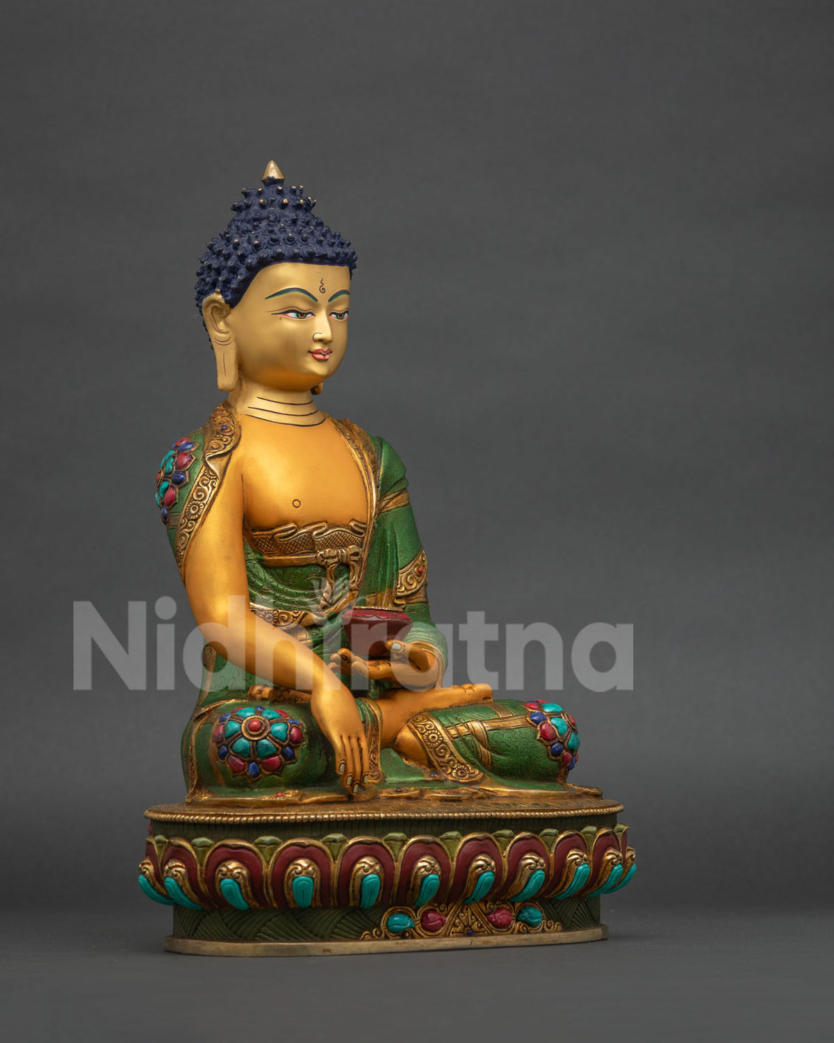 Right side view of Shakyamuni Buddha statue in Bhumisparsha Mudra