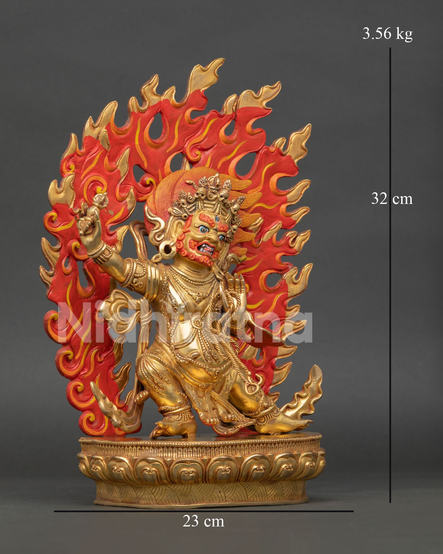 Right Side View Vajrapani Statue Gold Gilded Copper Himalayan Art