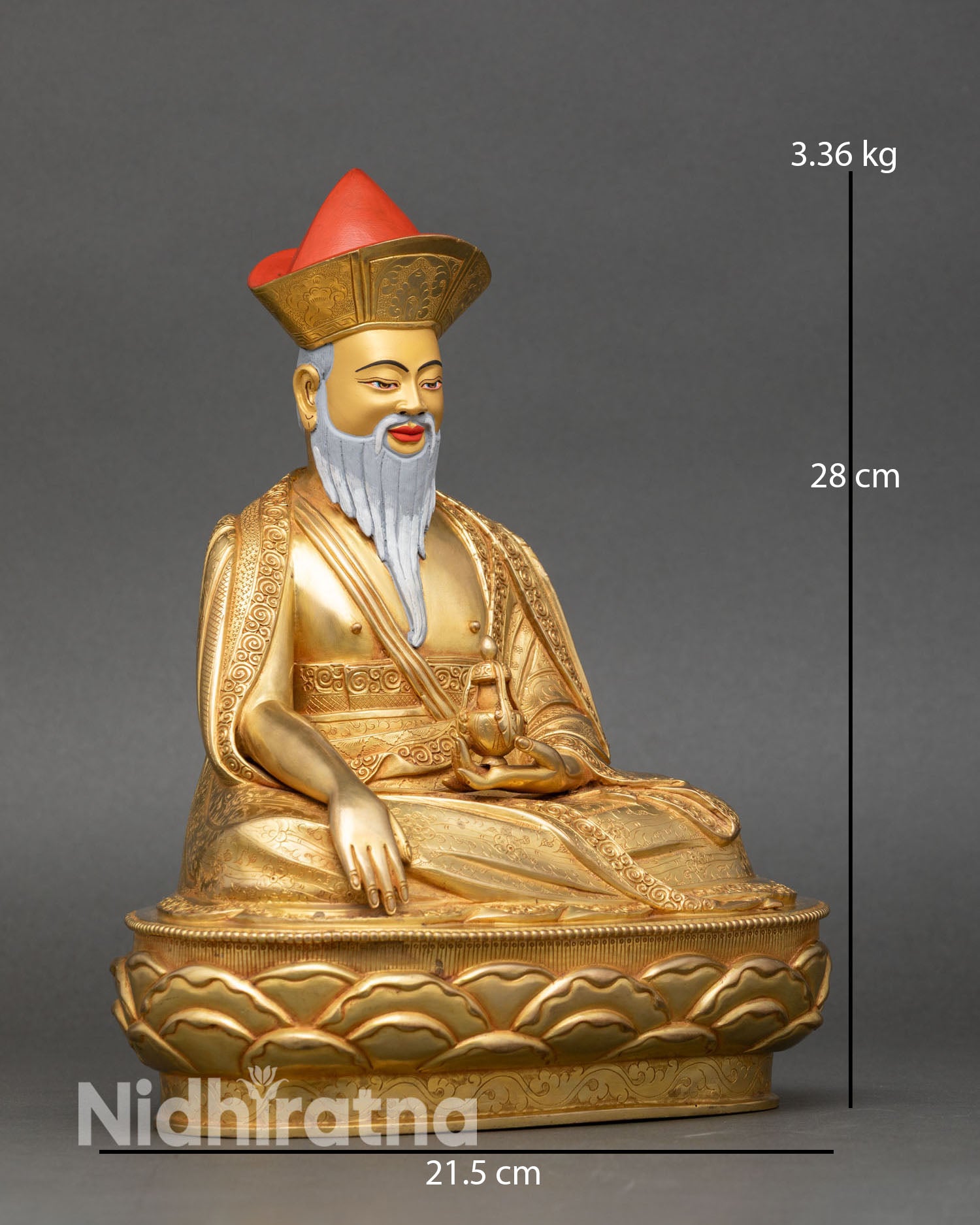 right view zhabdrung rinpoche statue copper buddhist sculpture nepal art