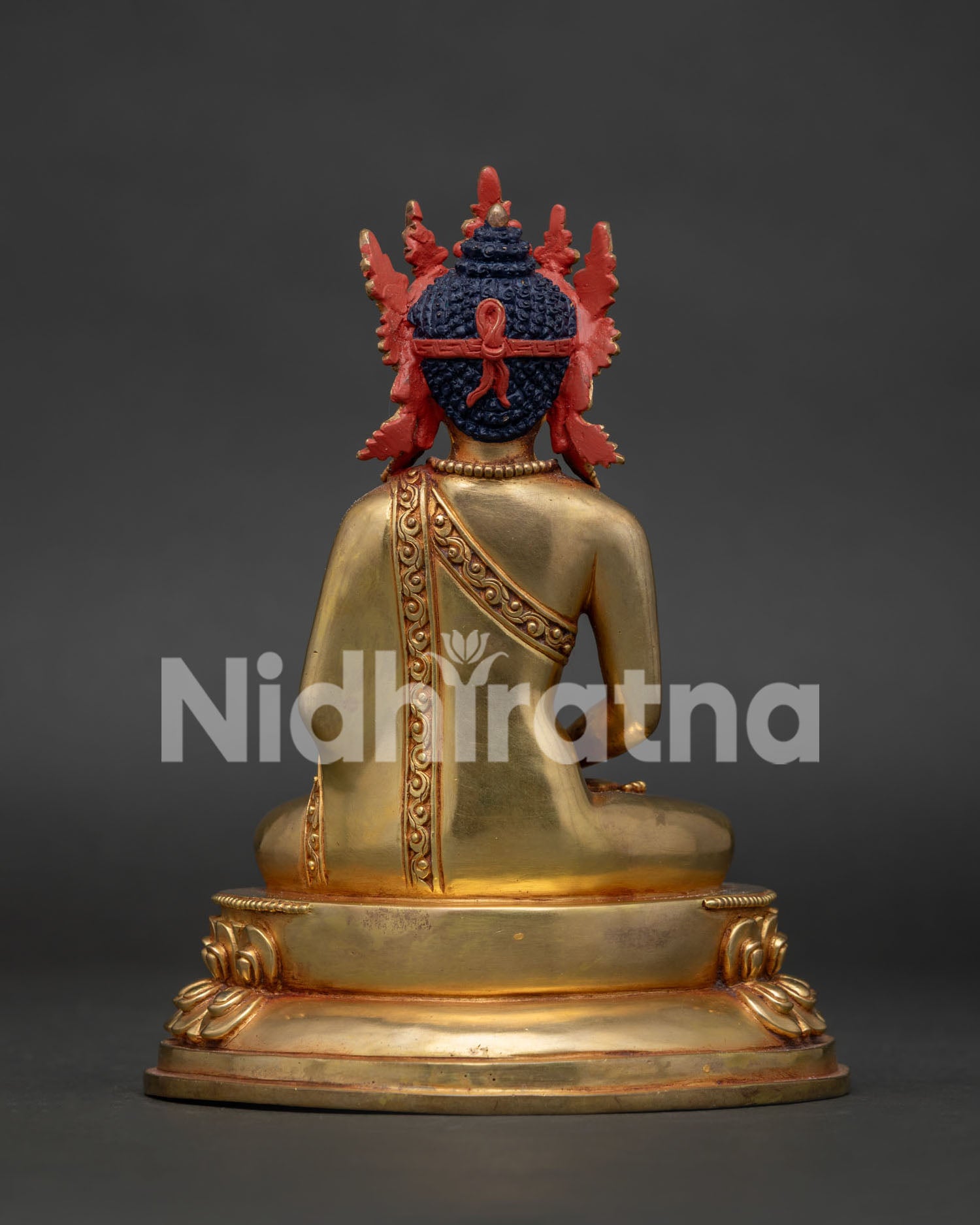 Sacred Amitabha Buddha Meditation Statue Handmade in Nepal, Using Lost-Wax Casting