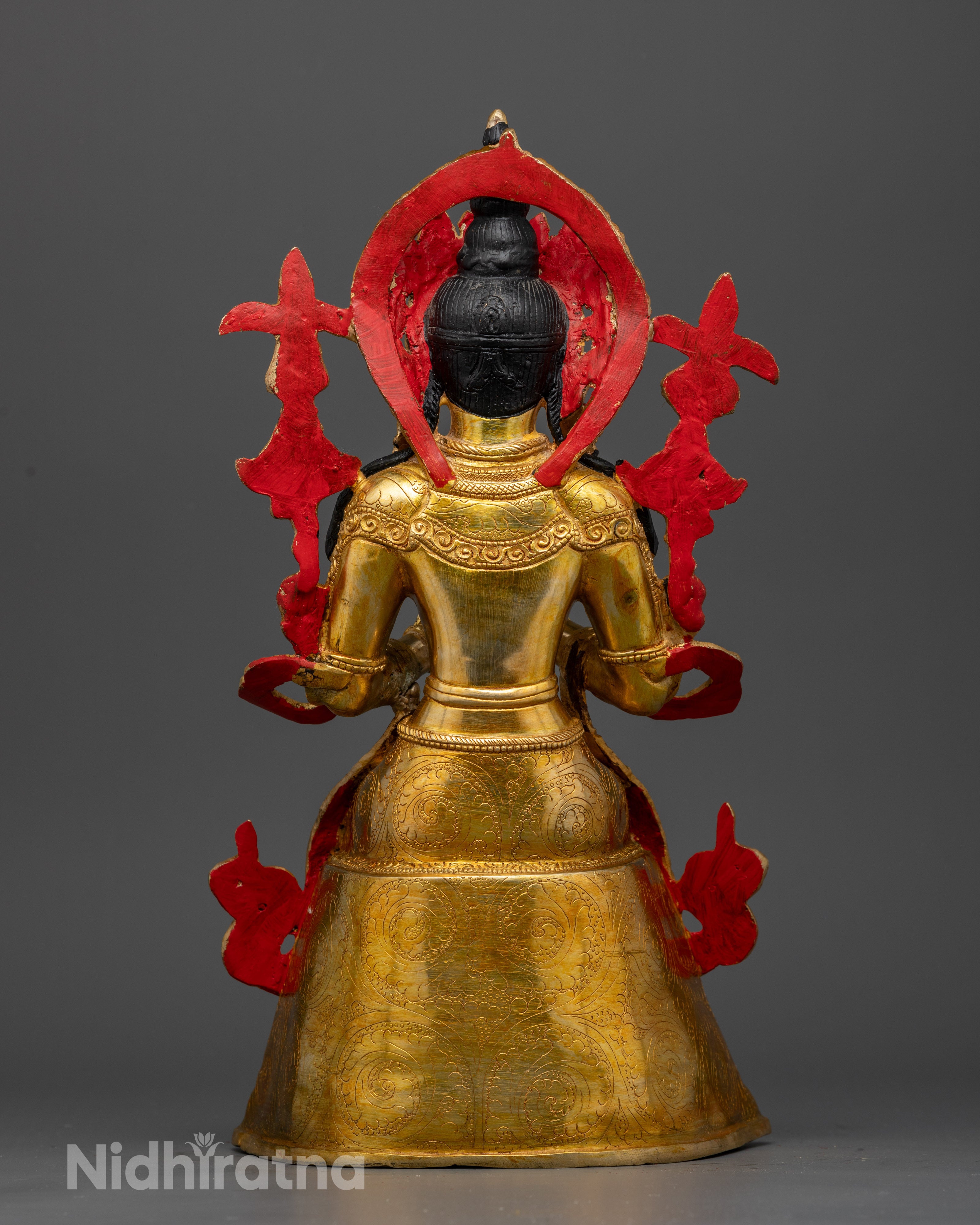 Sacred Maitreya Buddha meditation statue, handmade by Newari artisans using the lost-wax casting method