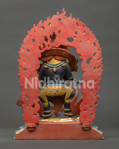 Sakya Mahakala statue with sacred Buddhist protector deity, handcrafted in copper from Nepal