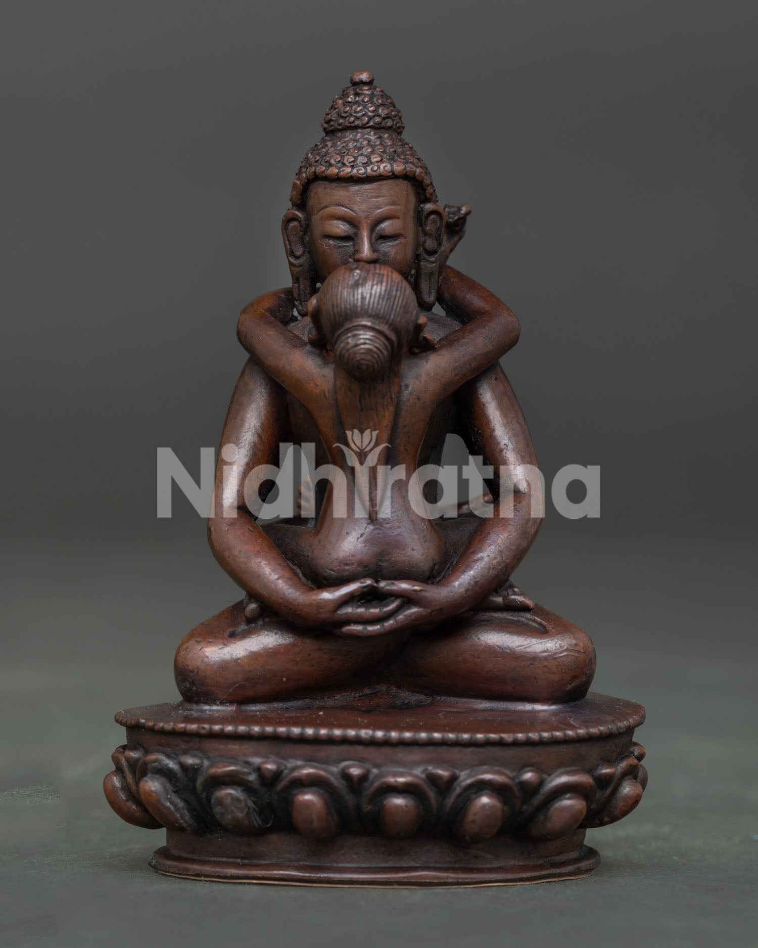 Samantabhadra statue in Yab Yum union with consort on lotus pedestal