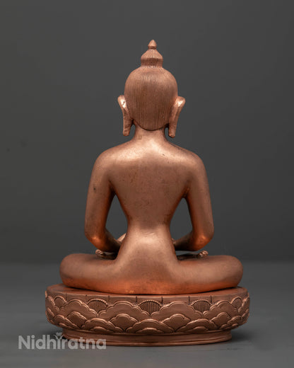 Samantabhadra statue showcasing Newari lost wax copper craftsmanship and meditation
