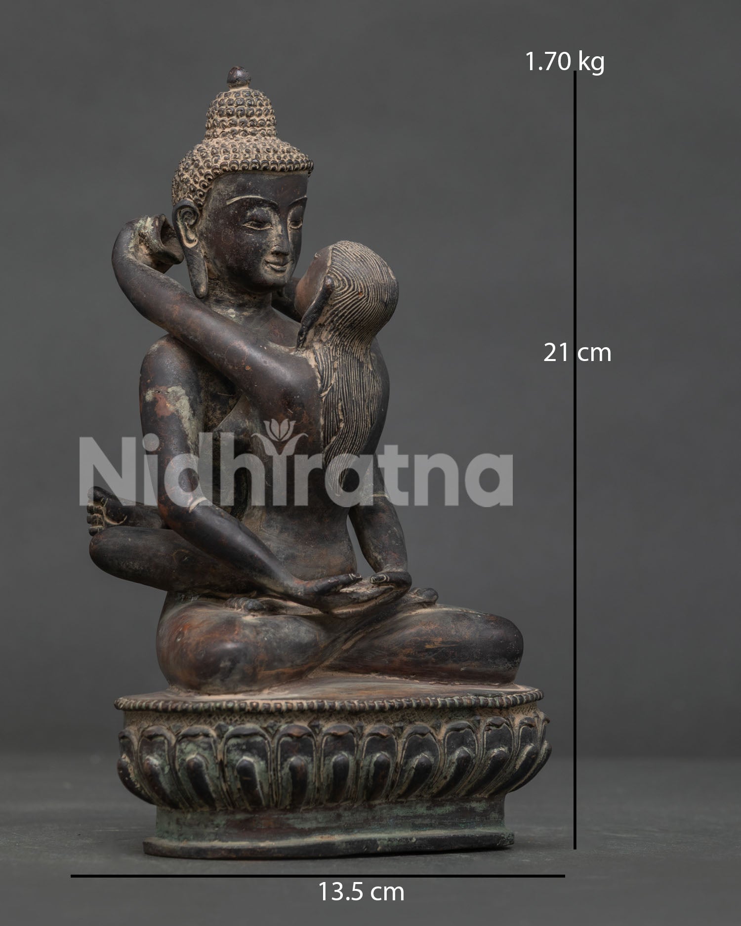 Samantabhadra with consort detailed face view yab yum Buddhist sculpture.