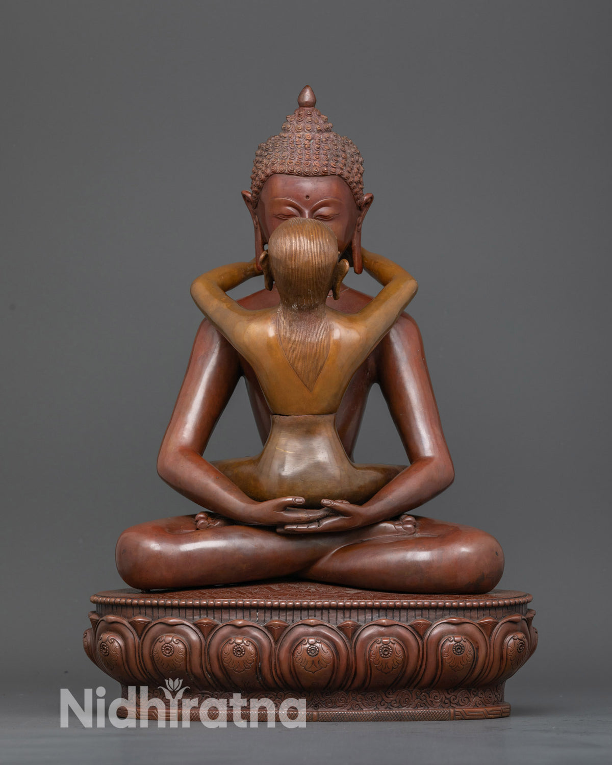 Samantabhadra with Consort handcrafted copper oxidized finish Nepal