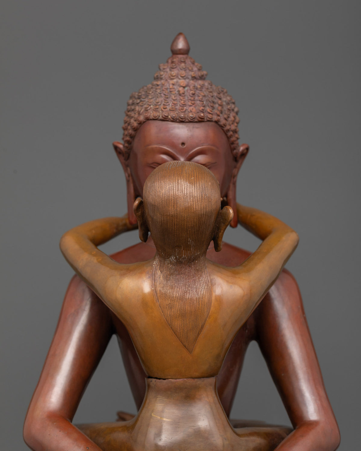 Samantabhadra Yab Yum Statue hand carved lotus pedestal Buddhist art.