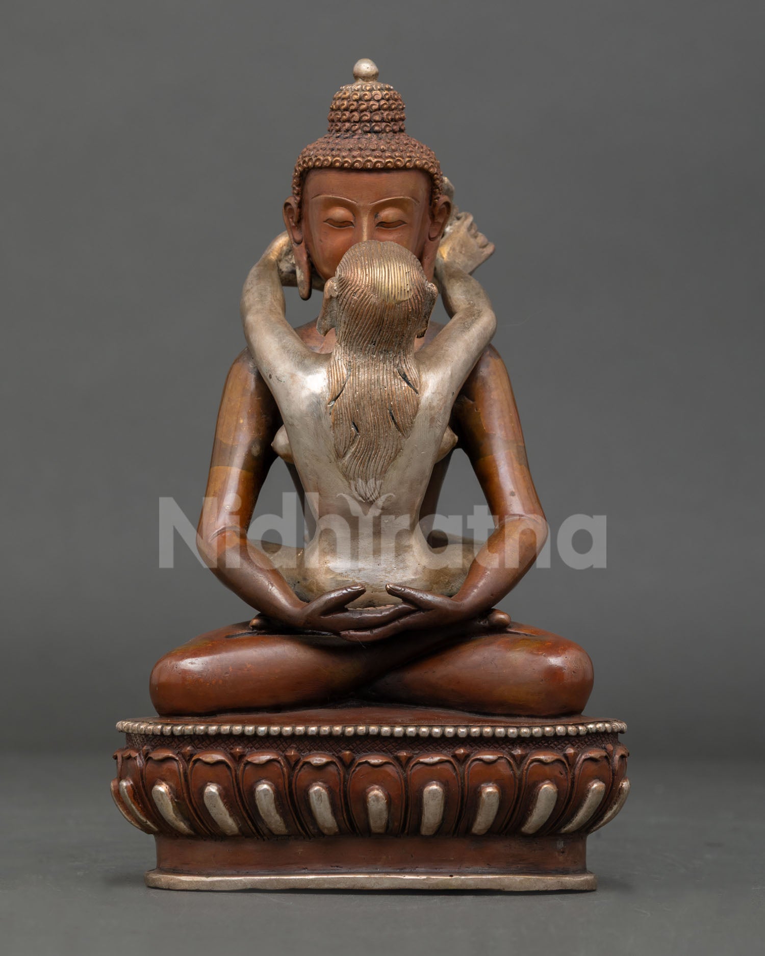 samantabhadra yab-yum statue handcrafted copper buddhist sculpture from nepal