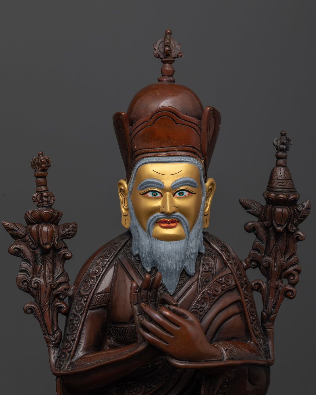 Guru Shapdum: The Mystical Master in Oxidized Copper