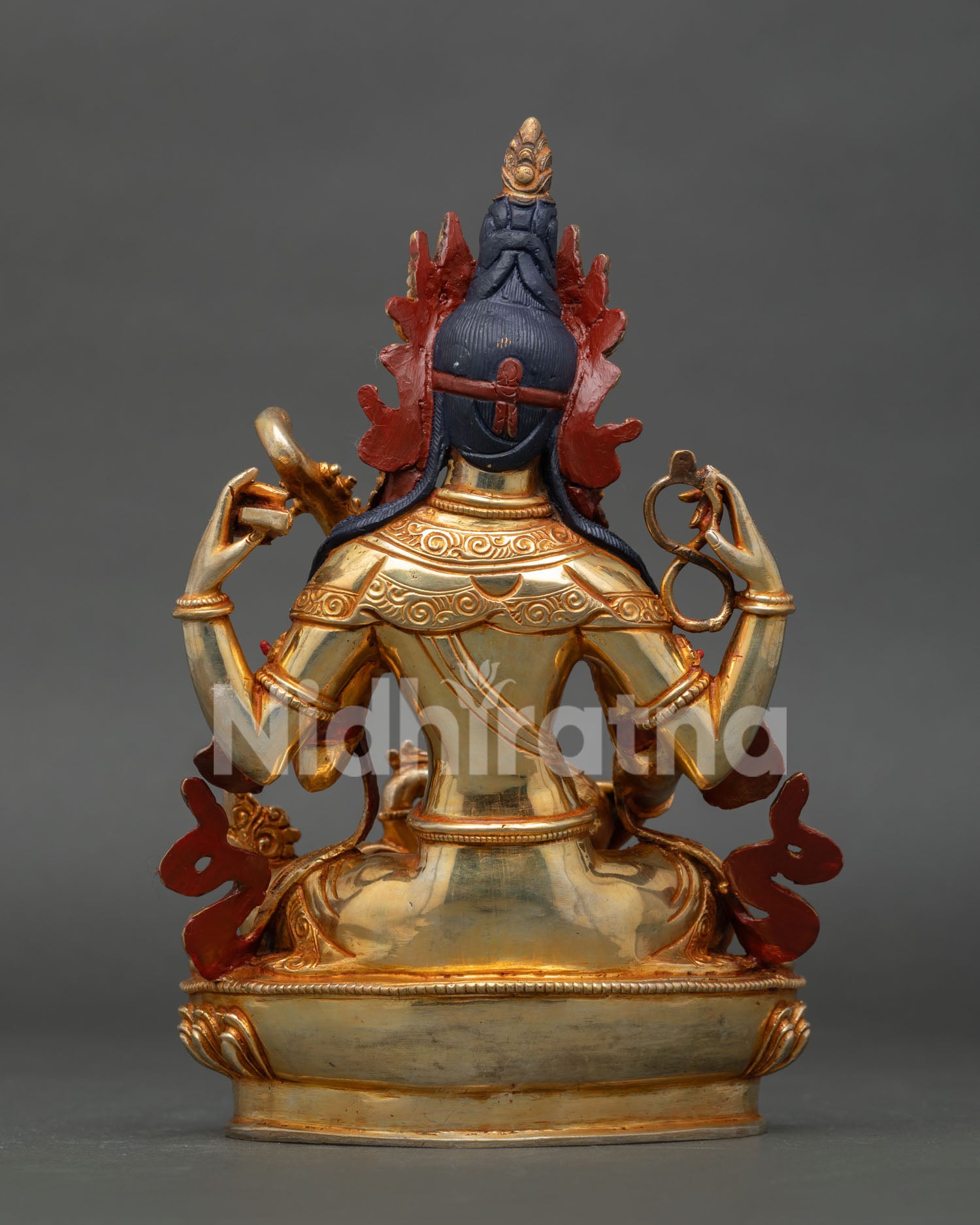 Saraswati statue showing intricate newari craftsmanship and himalayan artwork