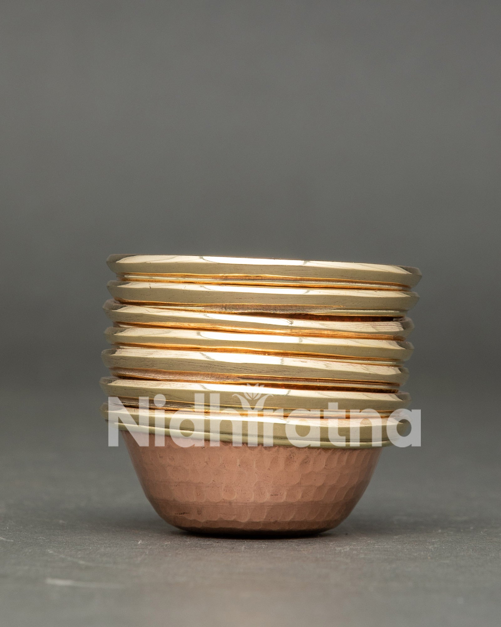 Set of seven water offering bowls for meditation and sacred offerings