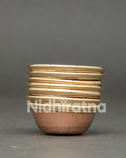 Set of seven water offering bowls for meditation and sacred offerings