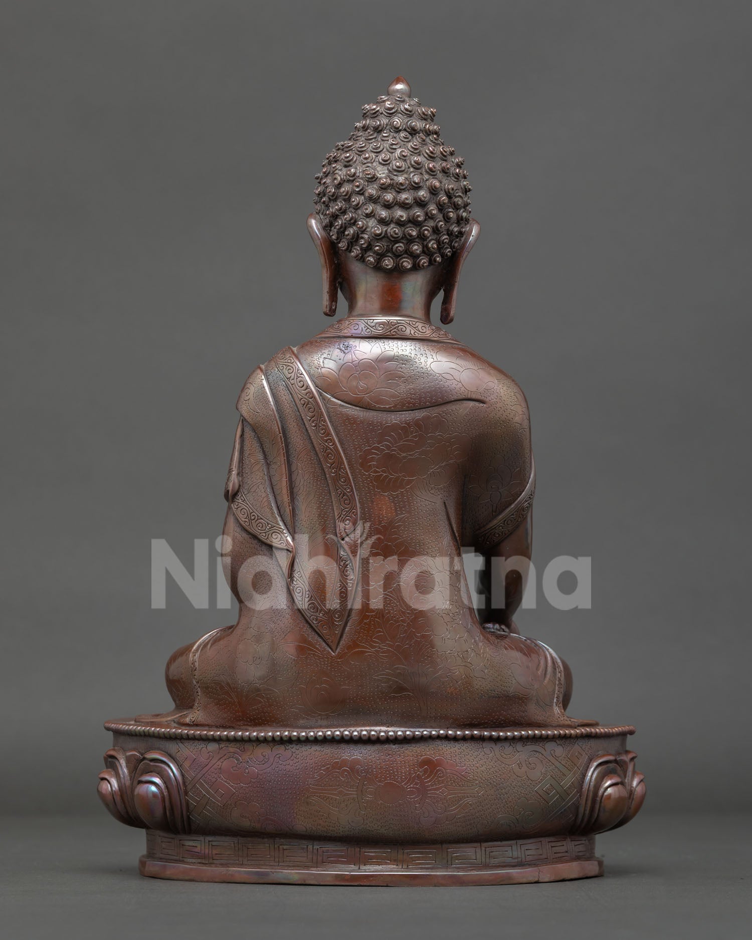 Shakyamuni Buddha meditation statue for home altar featuring sacred mudra, lotus throne, and Himalayan Buddhist artistry.