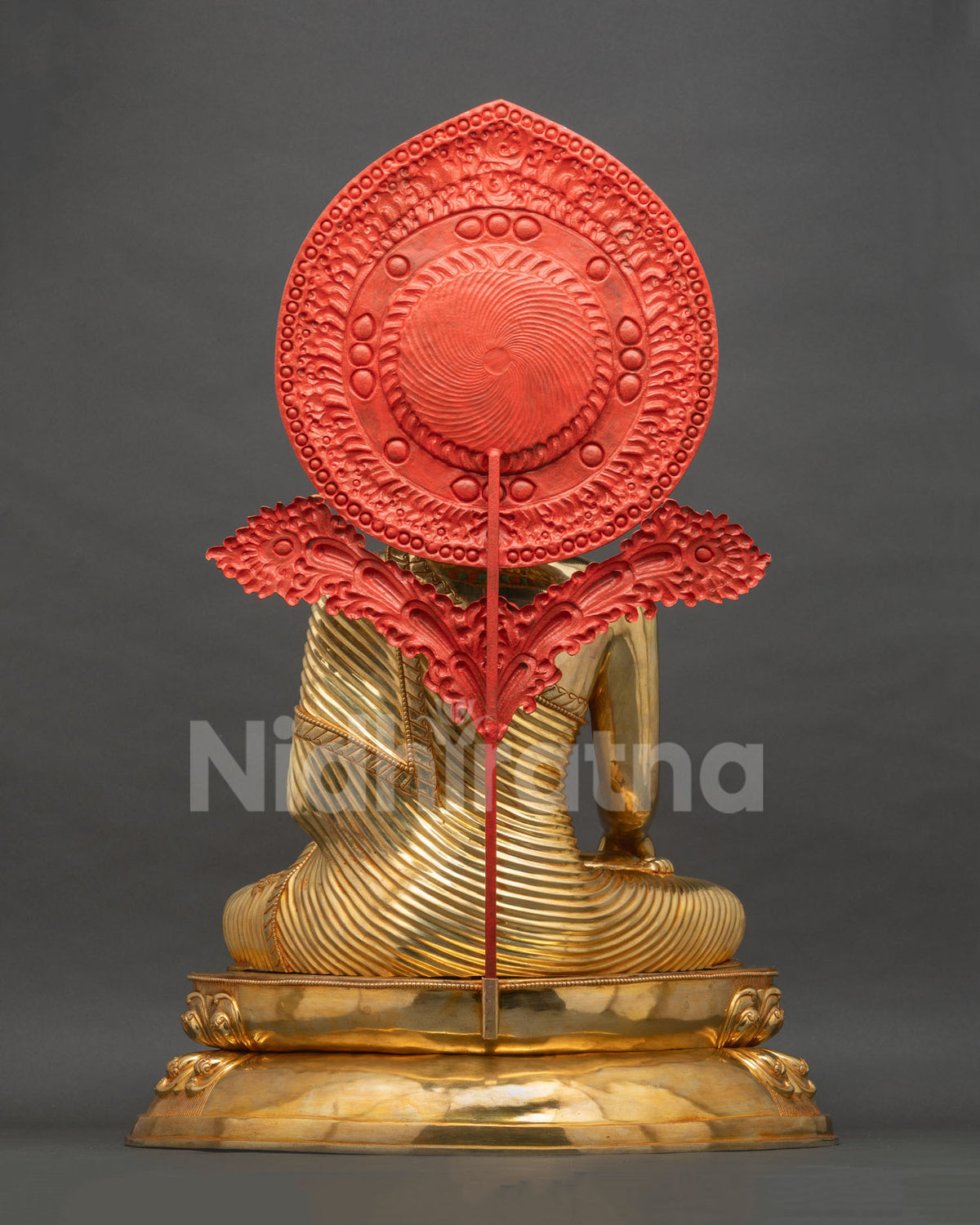 Shakyamuni Buddha Statue Back View | 24K Gold Fire-Gilded Copper