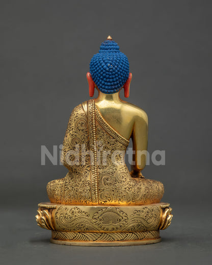 Shakyamuni buddha statue from patan nepal for buddhist altar and meditation.