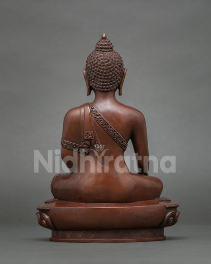 Shakyamuni Buddha statue handcrafted by a skilled Newari artist from Patan Nepal.