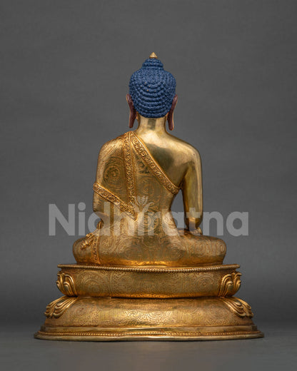 Shakyamuni Buddha statue handcrafted by Newari artist in Patan Nepal.