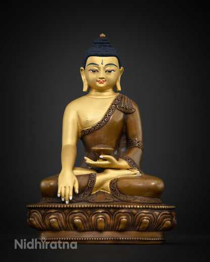Shakyamuni buddha statue handcrafted by newari artists from patan nepal.