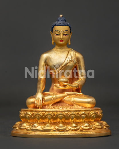 Shakyamuni Buddha statue handcrafted by Newari artists in Patan Nepal.