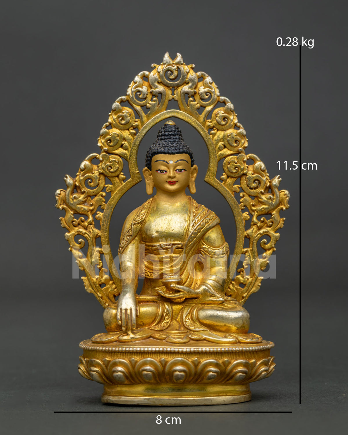 Shakyamuni Buddha statue handcrafted in nepal with gold fire gilded copper finish