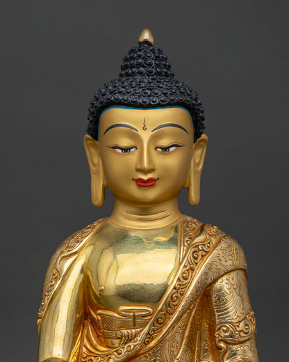 Shakyamuni Buddha statue Nepalese craftsmanship regular close up