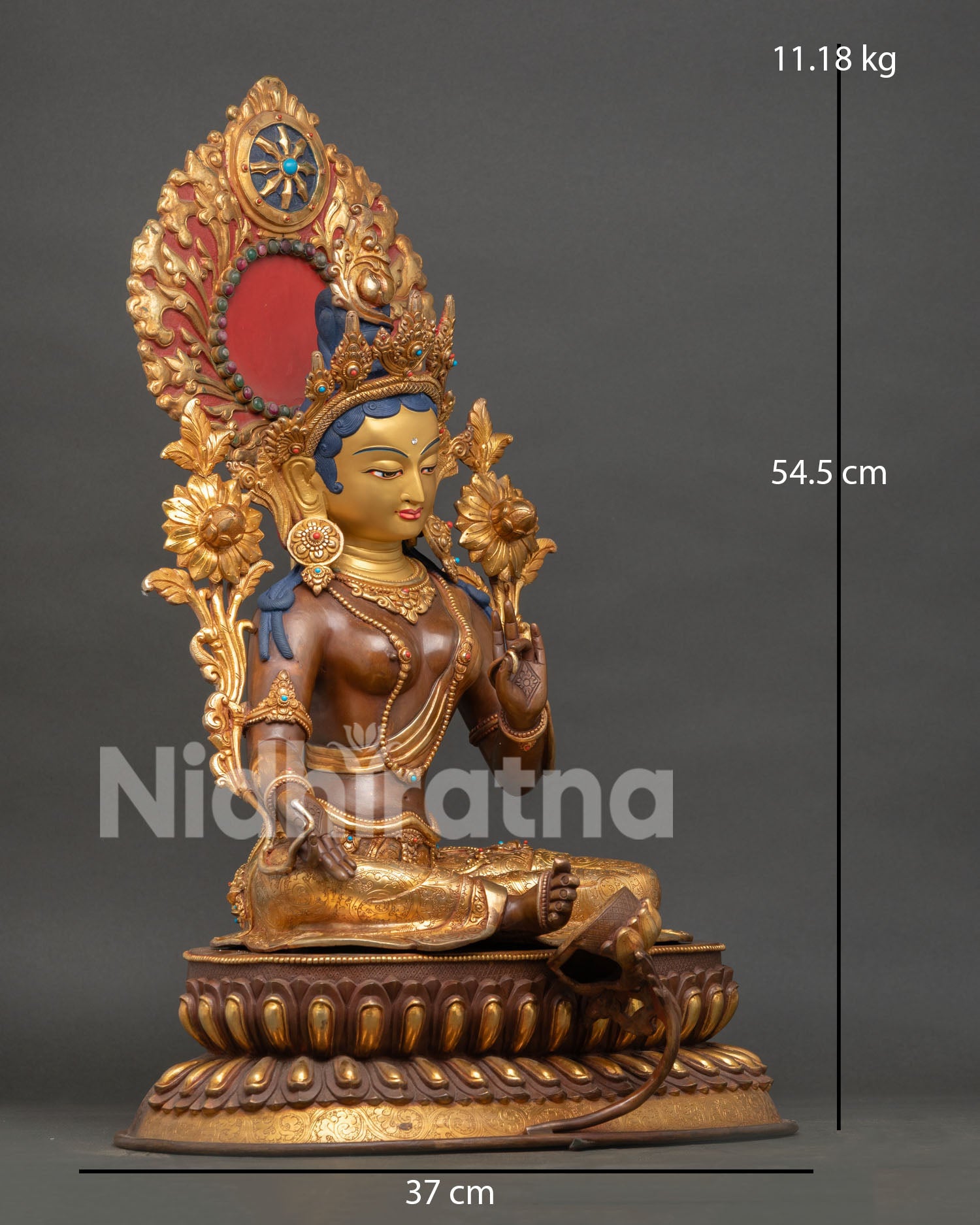 Shop sacred green tara statue from nepal with newari artisan details and meditation symbolism
