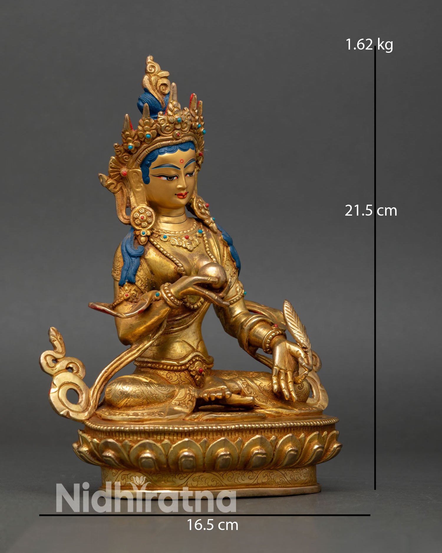 side view bodhisattva kshitigarbha copper sculpture lost wax casting craftsmanship nepal