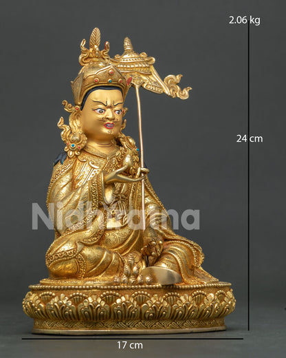 Side View of Buddhist Guru Norla Statue, Holding Chintamani Jewel and Mongoose