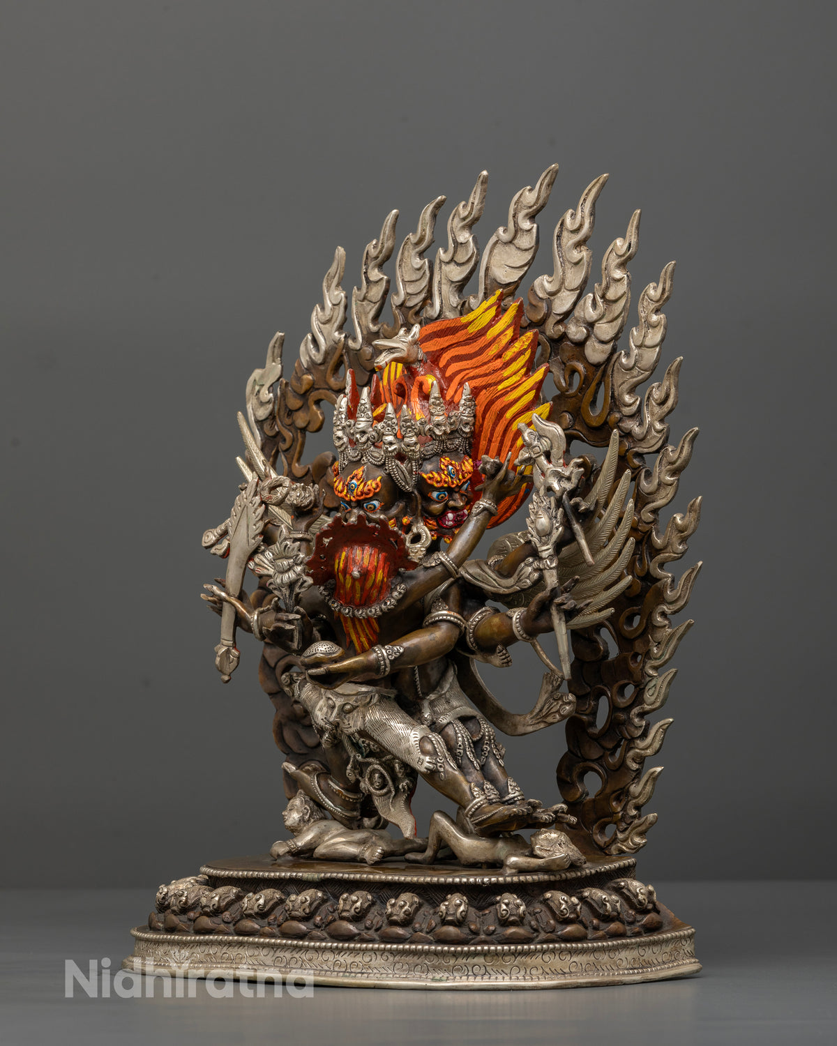 Side view of Nepalese Vajrayana sculpture crafted by Newari artisans in Patan, Nepal