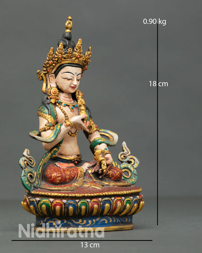 Side view of Vajrasattva statue, ideal for altar desk meditation and Tibetan Buddhist spiritual practice