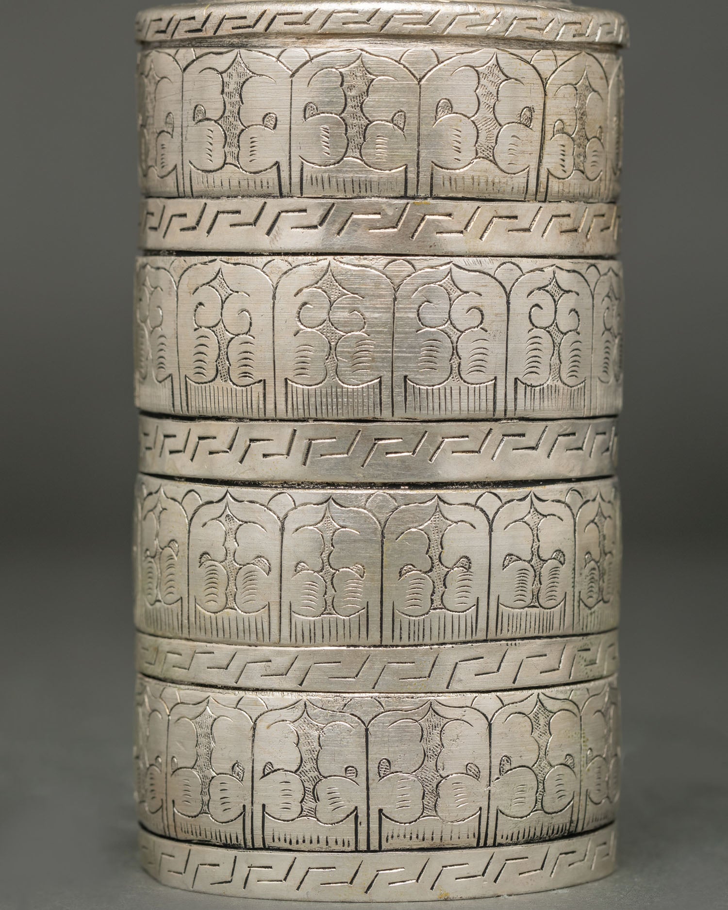Silver Neshi Rice Pot for Buddhist Shrine Decor, Daily Prayer and Ritual Offerings