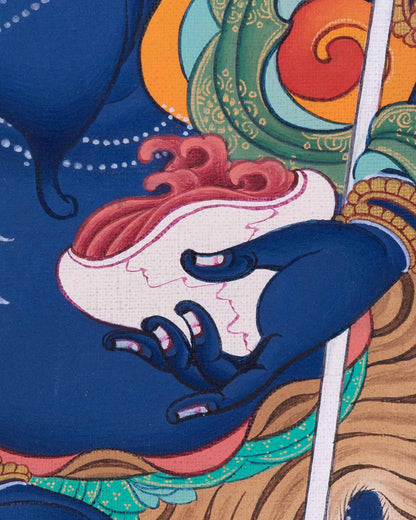 Simhamukha Sacred Kapala Skull Cup Filled with Blood Buddhist Offering