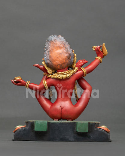 Sukhasiddhi Statue wrathful face skull garland kartika kapala Vajrayana deity.