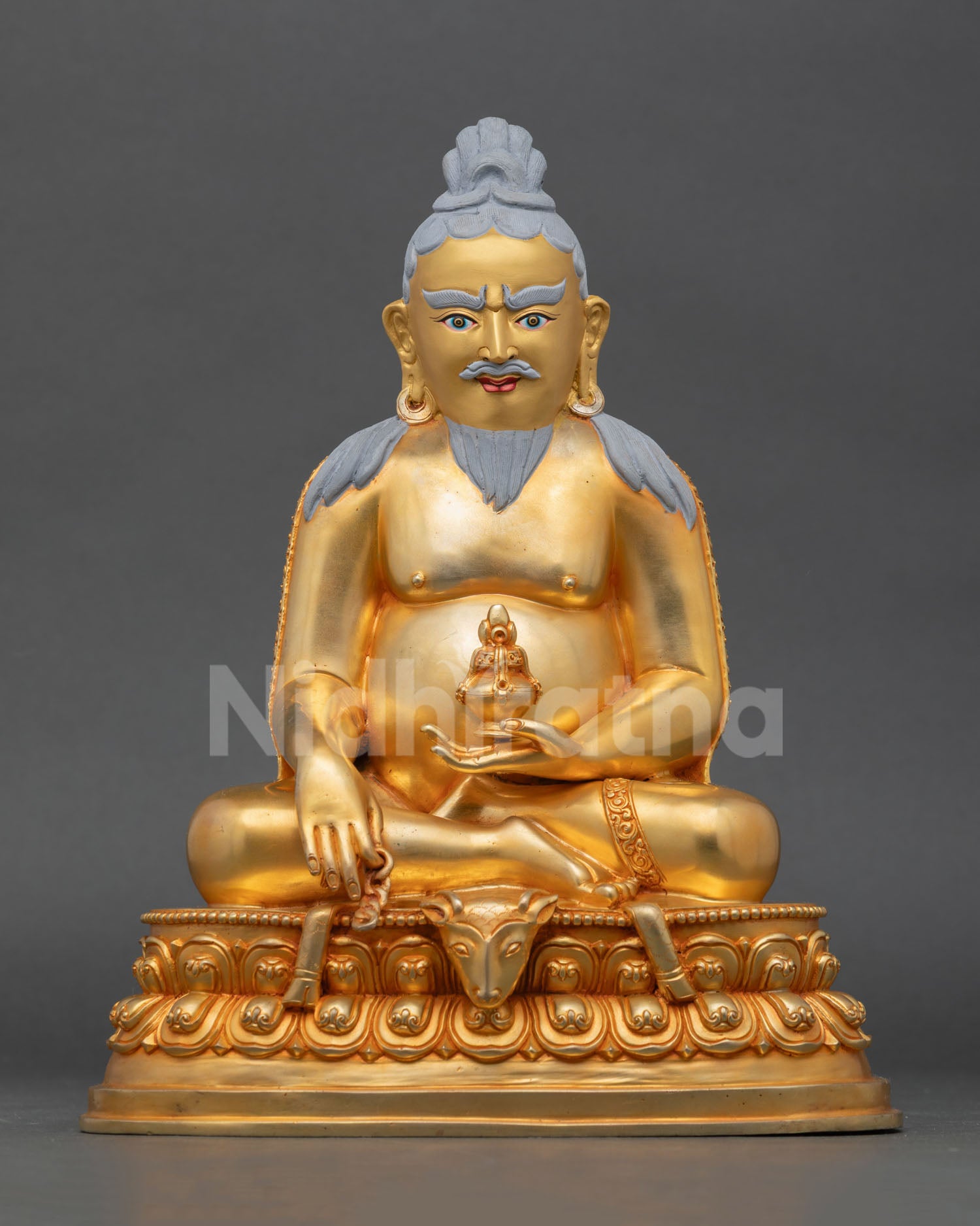 thangtong gyalpo statue handcrafted copper buddhist master with gold fire gilding